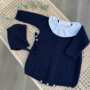 Pelele y gorro punto marino