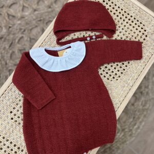 Pelele y gorro punto Bourdeos