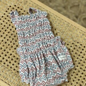 Peto Nido étnico micro pana  azul/rosa