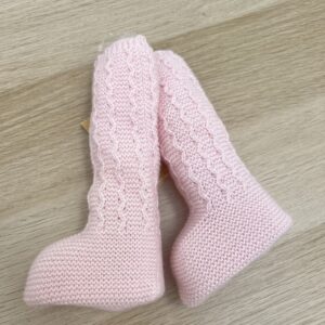 Botas de punto rosa