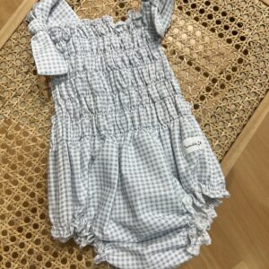 Peto nido Vichy mini azul